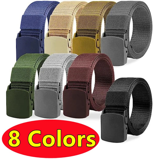 Adjustable Tactical Waist Belt 8 Colors Men Female Military Nylon with Plastic Buckle Outdoor Travel Durable Waist Belt for Pants